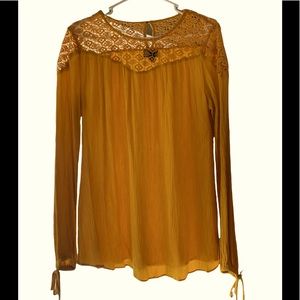 Mustard yellow long sleeve blouse